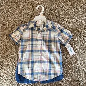 Carter's Kids Plaid Shirt - Blue and Yellow